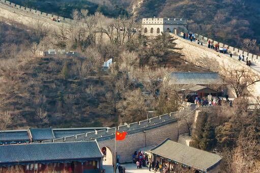 壮大なスケールの中国の世界遺産万里の長城 中国,北京,万里の長城の写真素材