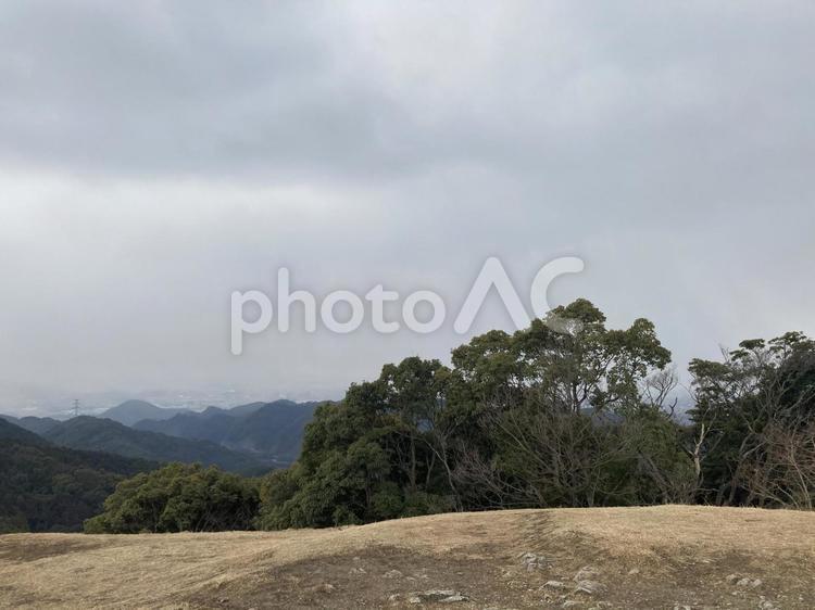 三日月山山頂からの景色 三日月山,山頂,景色の写真素材