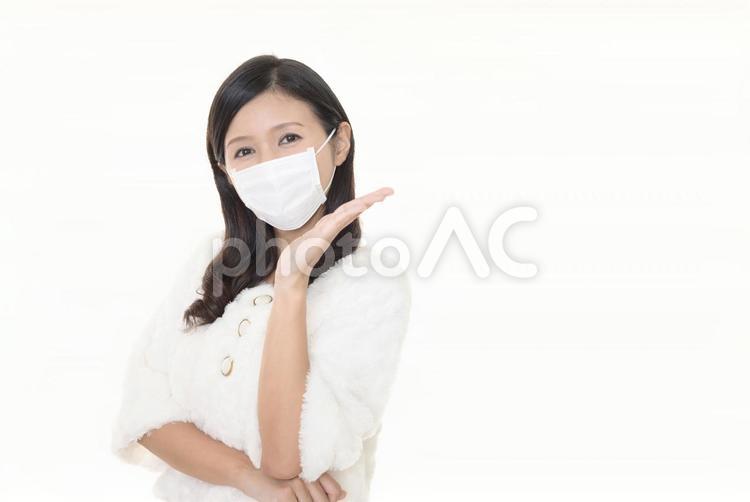 マスクをした女性 女性,女,風邪の写真素材
