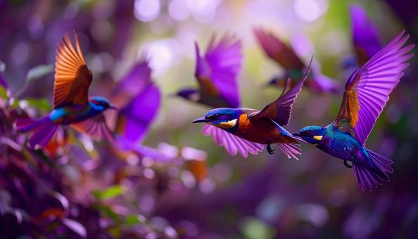 群れで飛ぶ鳥 群れで飛ぶ鳥の写真