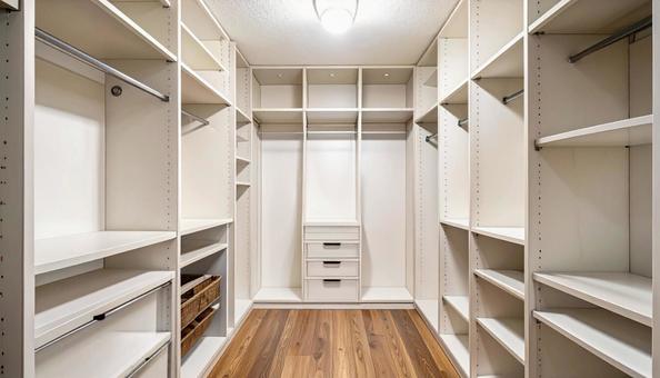 空の白いクローゼットの写真