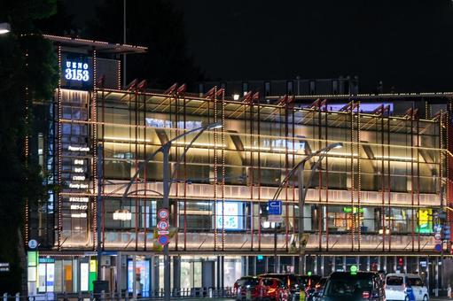 上野駅前の夜景 上野,駅前,夜景の写真素材