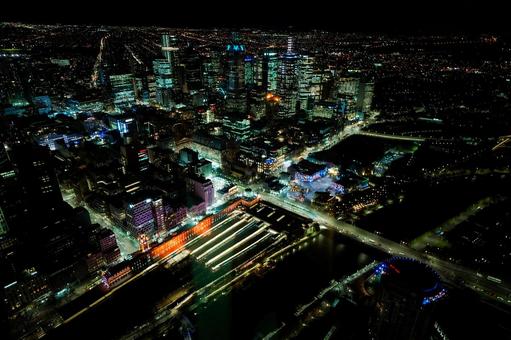 メルボルンビル群夜景 メルボルンビル群夜景の写真