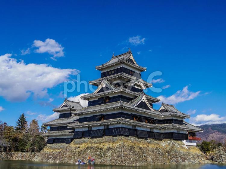 【長野県】国宝・松本城 松本城,長野県,天守閣の写真素材