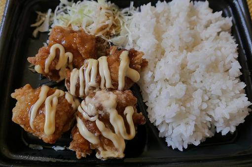 ザンギポン酢マヨ弁当 ザンギポン酢マヨ弁当 ザンギ,鶏のから揚げ,マヨネーズの写真素材