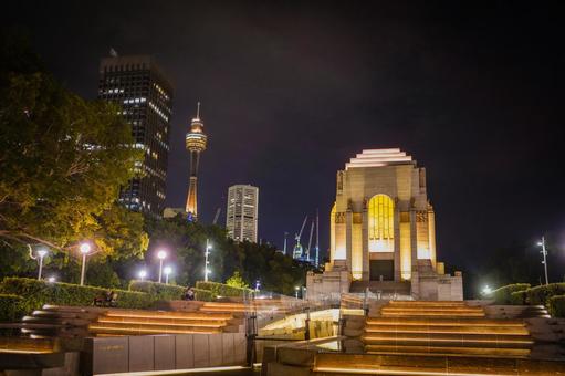 Sydney Tower and the glow of the night skyline, JPG