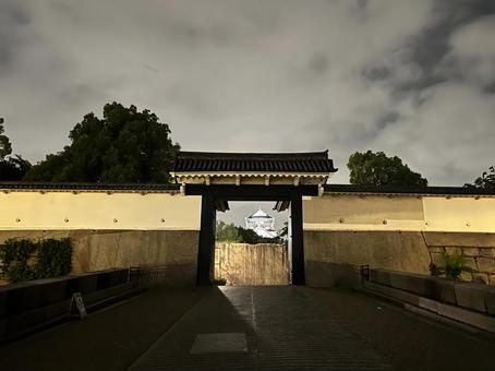 大阪城大手門 大阪城大手門 大阪城,大手門,ライトアップの写真素材