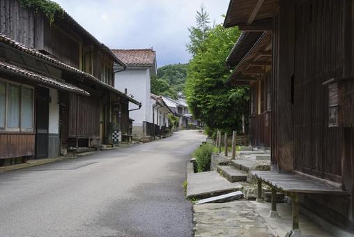 世界文化遺産　石見銀山・大森地区の町並み 石見銀山,石見銀山遺跡,龍源寺間歩の写真素材